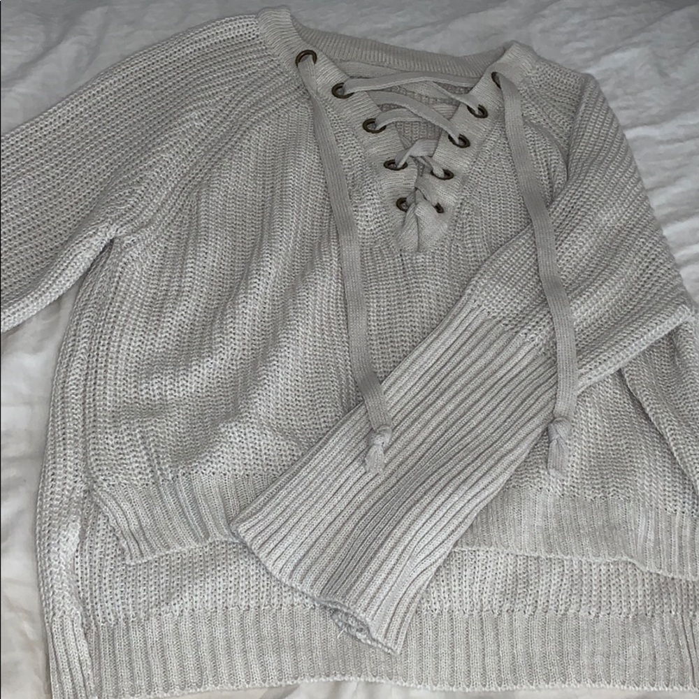 SHEIN Lace-Up Sweater